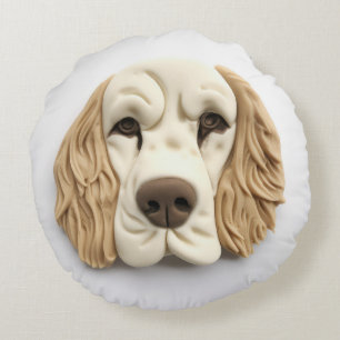 Cocker Spaniel Dog 3D Inspired Round Pillow
