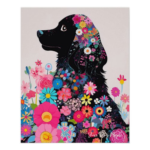 Cocker Spaniel Dog and Flowers  004 _ Tailor jewel Poster