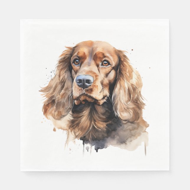 Cocker Spaniel, Dog Art, Cocker Spaniel Gift, Pet  Napkins (Front)