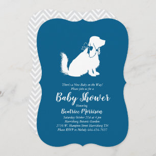 Cocker Spaniel Dog Baby Shower Boy Blue Invitation