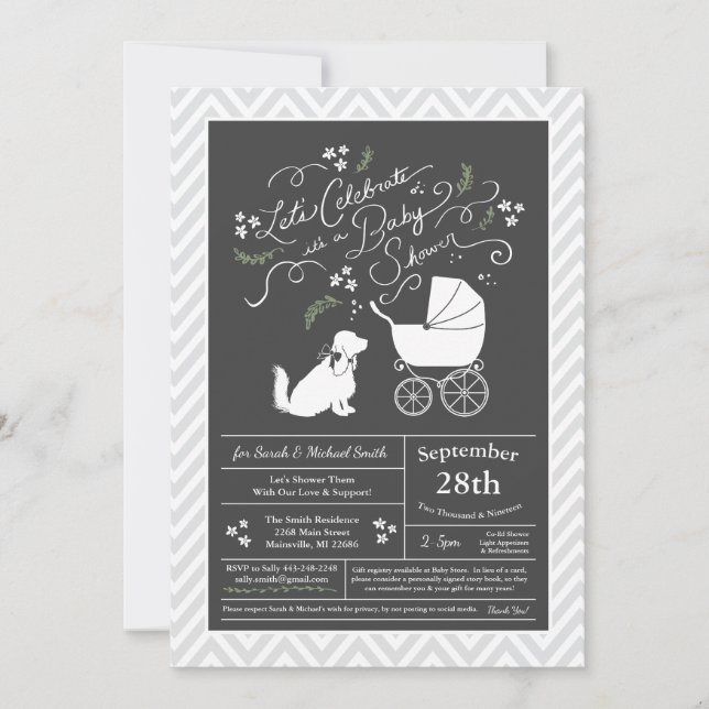 Cocker Spaniel Dog Baby Shower Gender Neutral Invitation (Front)