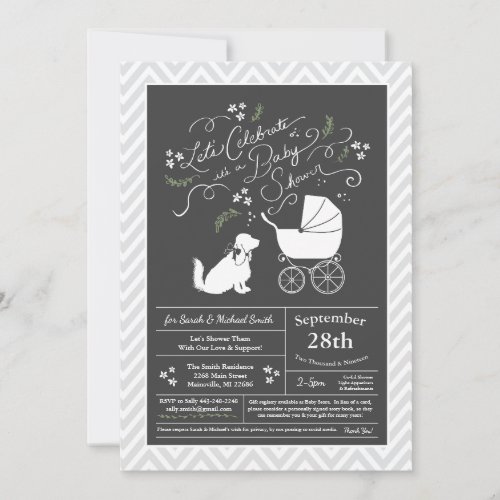 Cocker Spaniel Dog Baby Shower Gender Neutral Invitation