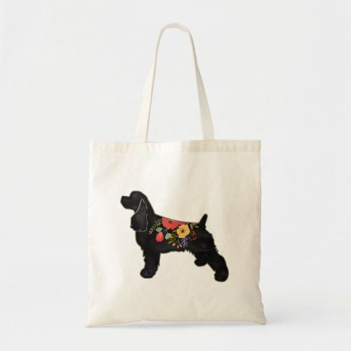 Cocker Spaniel Dog Breed Bohemian Floral Saddle Tote Bag