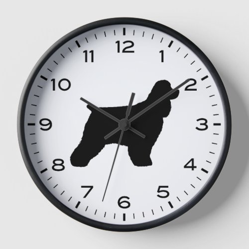 Cocker Spaniel Dog Breed Silhouette Clock