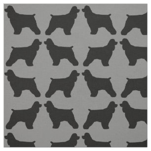 Cocker Spaniel Dog Breed Silhouettes Patterned Fabric