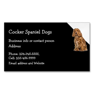 Cocker Spaniel Dog Breeder Pet Sitter Business Card Magnet