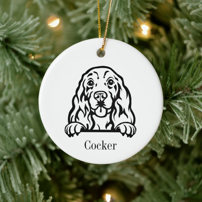 Cocker Spaniel dog  Ceramic Ornament (Tree)