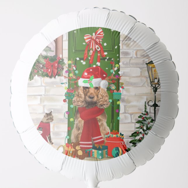 Cocker Spaniel Dog Christmas  Balloon (Front)