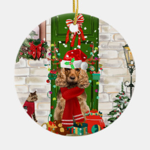 Red/Gold Cocker Spaniel Dog Christmas Tree Bauble Decoration Gift AD-SC6CB 