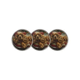 Cocker Spaniel Dog Christmas Festive Golf Ball Marker