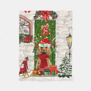 Cocker Spaniel Dog Christmas Fleece Blanket
