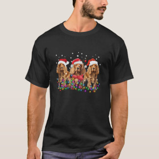 Cocker Spaniel dog Christmas Lights cute Dog Match T-Shirt