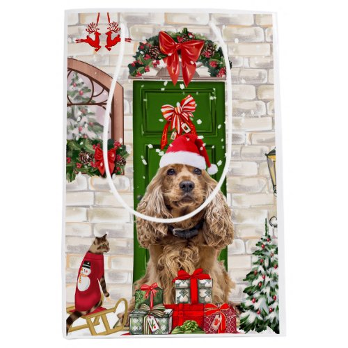 Cocker Spaniel Dog Christmas Medium Gift Bag