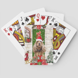 Cocker Spaniel Dog Christmas Poker Cards