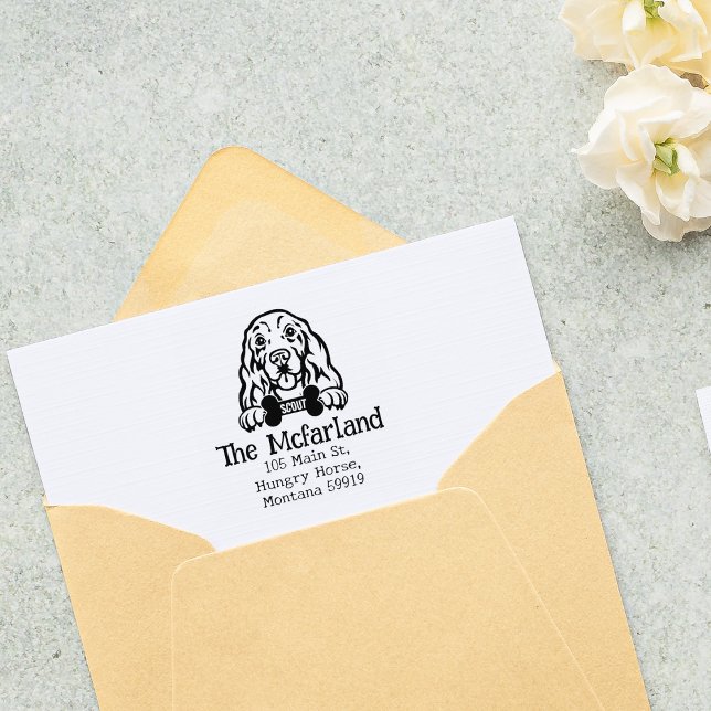 Cocker Spaniel Dog, Custom Return Address,  Rubber Stamp (Creator Uploaded)