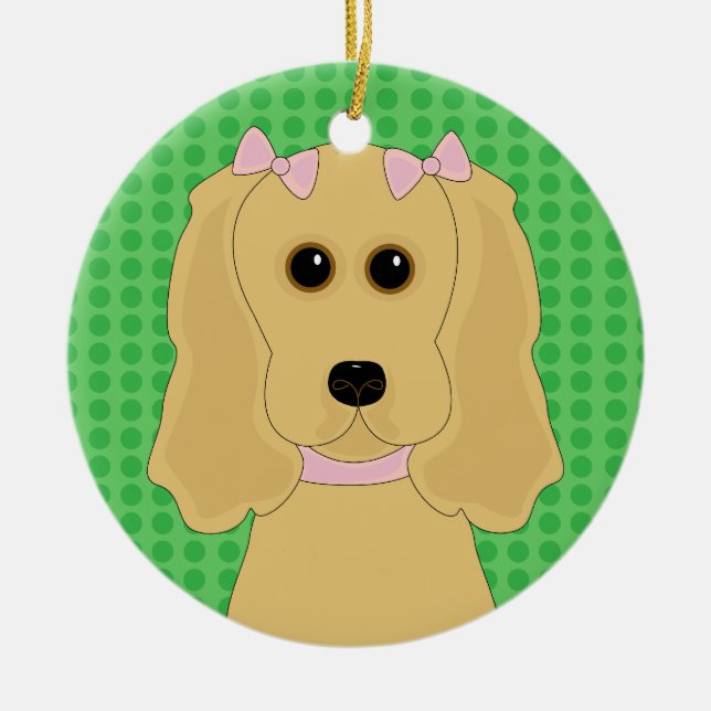 Cocker Spaniel Dog Design Christmas Ornament (Front)