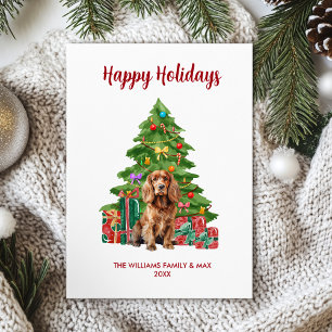 Cocker Spaniel Dog Family Christmas Holiday Card