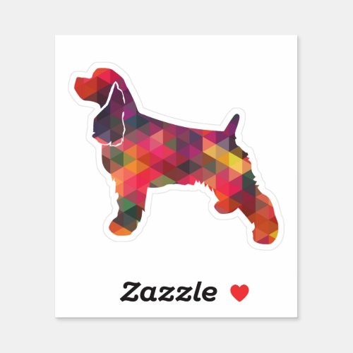 Cocker Spaniel Dog Geometric Pattern Silhouette Sticker