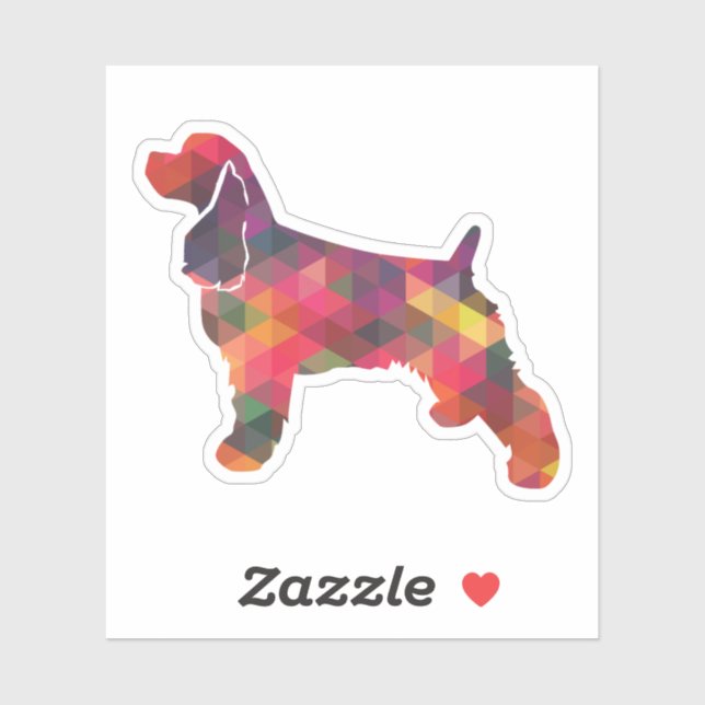 Cocker Spaniel Dog Geometric Pattern Silhouette Sticker (Sheet)