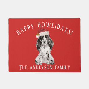 Cocker Spaniel Dog Happy Howlidays Christmas Doormat
