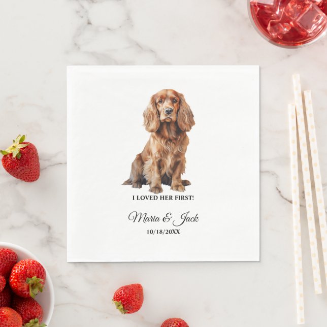 Cocker Spaniel Dog I Loved Her First Wedding Napki Napkins (Insitu)