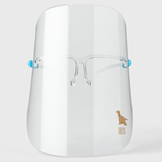 Cocker Spaniel Dog Illustration Personalized Face Shield (Front)