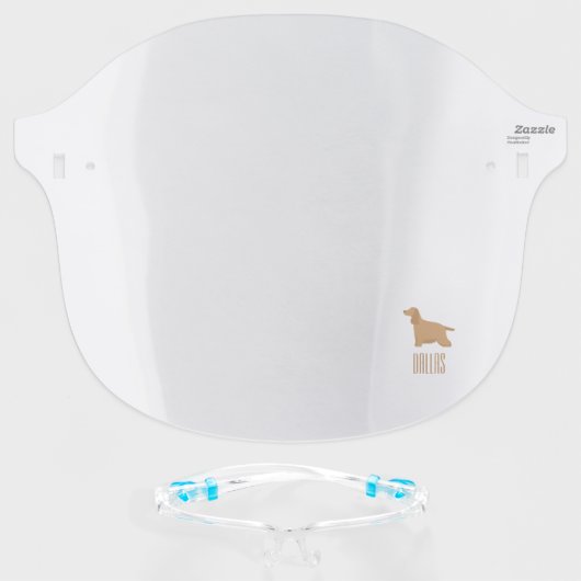 Cocker Spaniel Dog Illustration Personalized Face Shield (Front w/Glasses)