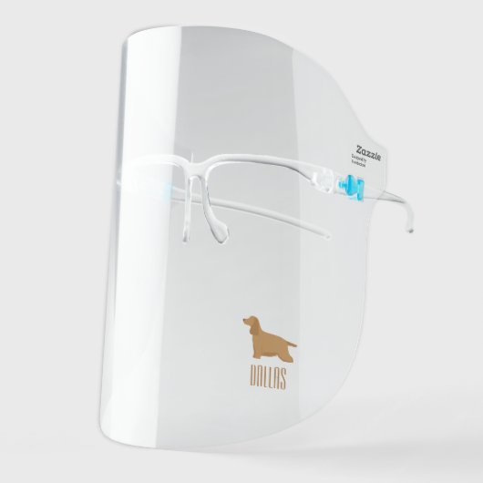 Cocker Spaniel Dog Illustration Personalized Face Shield (Front Left)