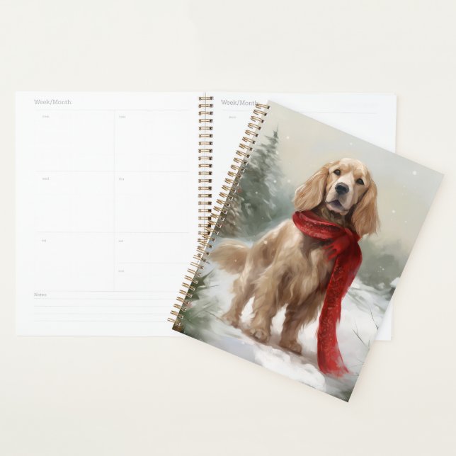 Cocker Spaniel Dog in Snow Christmas Planner (Display)