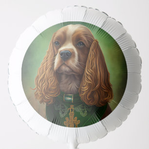 Cocker Spaniel Dog in St. Patrick's Day Dress Balloon