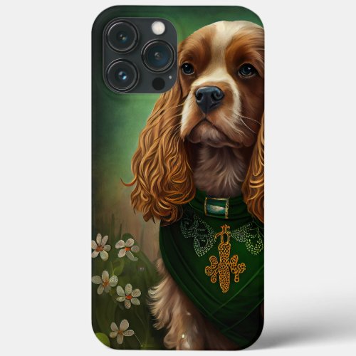 Cocker Spaniel Dog in St Patricks Day Dress iPhone 13 Pro Max Case