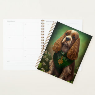 Cocker Spaniel Dog in St. Patrick's Day Dress Planner