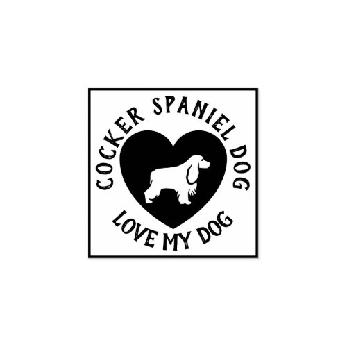 Cocker Spaniel Dog logo Love Scrapbooking Rubber Stamp