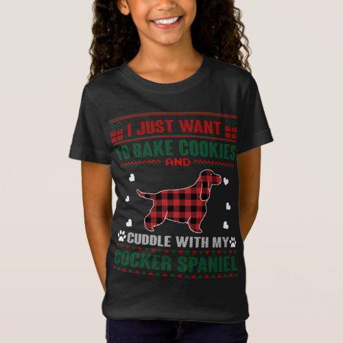 Cocker Spaniel Dog Lovers Xmas Pajama Ugly Christm T_Shirt