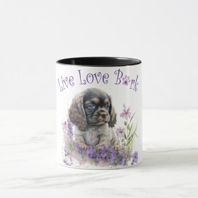 Cocker Spaniel Dog Mom Floral Mug (Center)