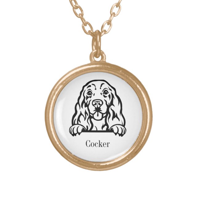 Cocker Spaniel dog necklace (Front)