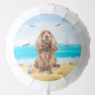 Cocker Spaniel Dog on Beach Balloon