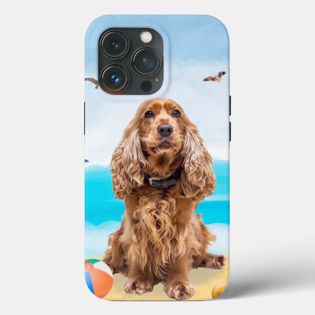 Cocker Spaniel Dog on Beach Case-Mate iPhone Case (Back)
