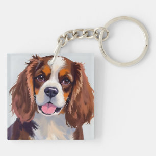 Cocker Spaniel Dog Painting Pet Keychain