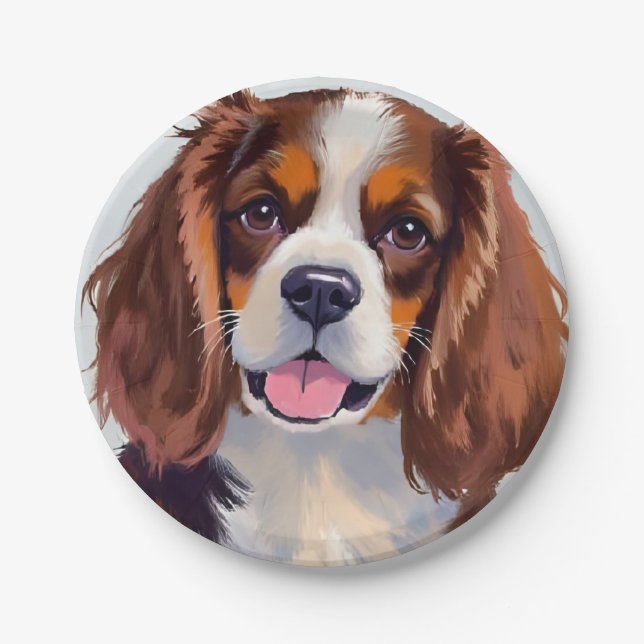 Cocker Spaniel | Dog Painting Pet Paper Plates (Front)