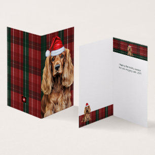Cocker Spaniel Dog Plaid Christmas Holiday