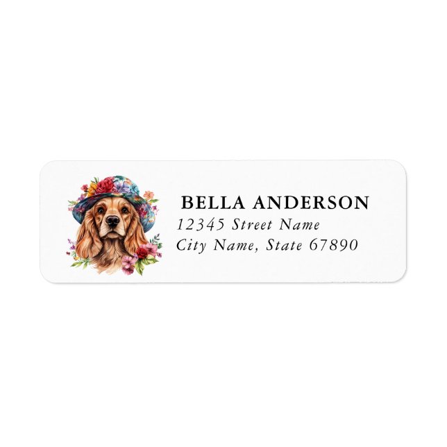 Cocker Spaniel Dog Return Address Labels (Front)