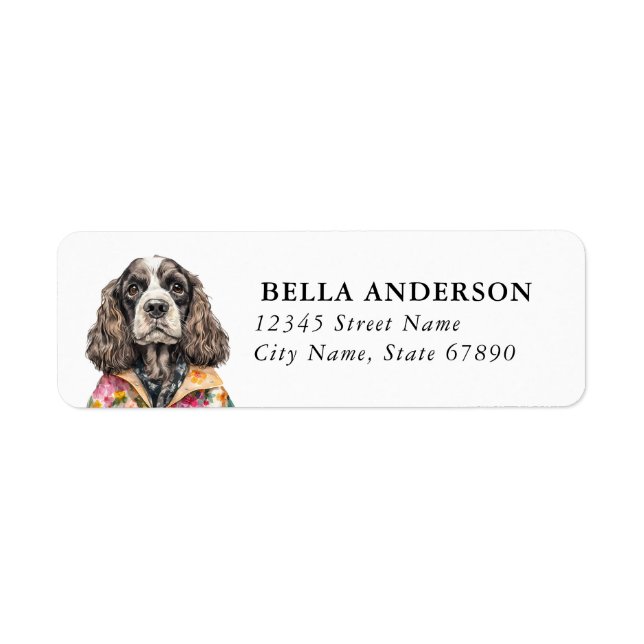 Cocker Spaniel Dog Return Address Labels (Front)