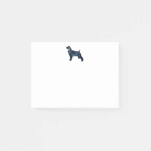 Cocker Spaniel Dog Silhouette Black Watercolor Post_it Notes