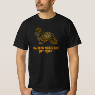 Cocker Spaniel Dog Silhouette Fun Orange Halloween T-Shirt