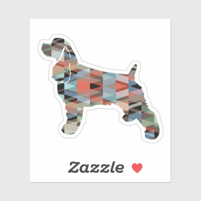 Cocker Spaniel Dog Silhouette Geometric Pattern Pl Sticker (Sheet)