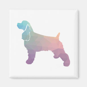 Cocker Spaniel Dog Silhouette Geometric Pattern Ps Magnet