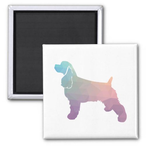 Cocker Spaniel Dog Silhouette Geometric Pattern Ps Magnet