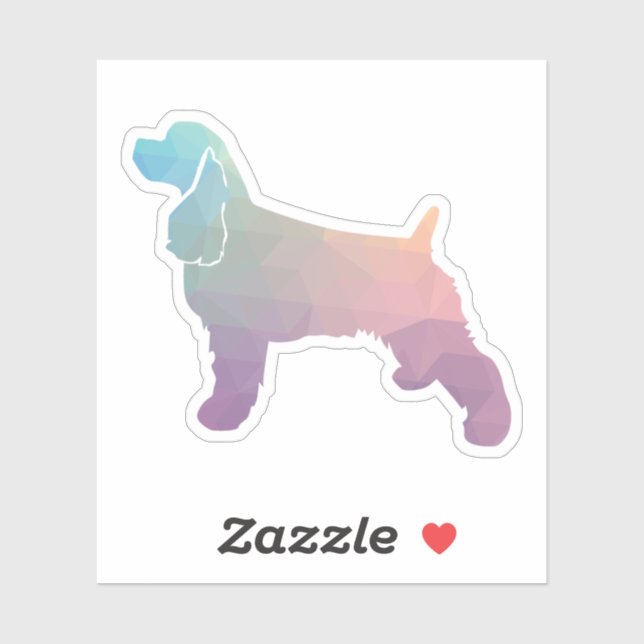 Cocker Spaniel Dog Silhouette Geometric Pattern Ps Sticker (Sheet)
