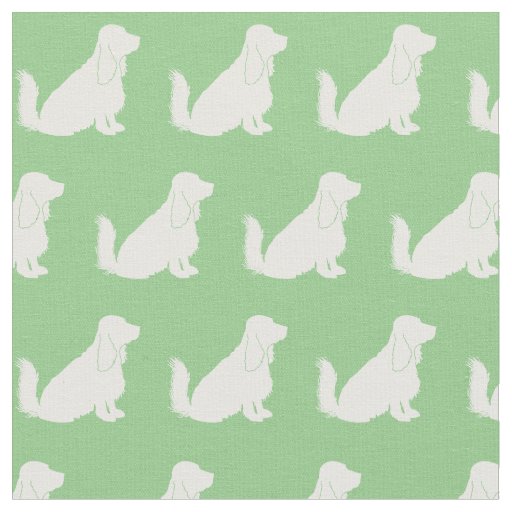 Cocker Spaniel Dog Silhouette Pet Sage Green Fabric